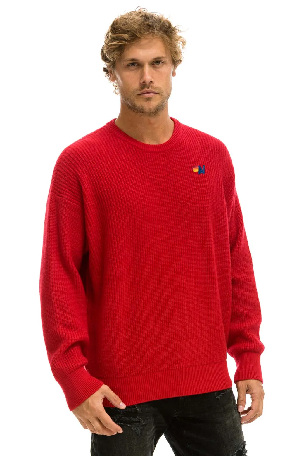 VINTAGE CABIN UNISEX CASHMERE SWEATER - CHERRY sold by Aviator Nation product image thumbnail 4