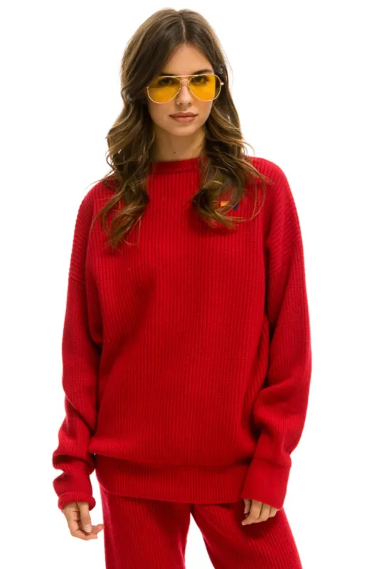 VINTAGE CABIN UNISEX CASHMERE SWEATER - CHERRY sold by Aviator Nation