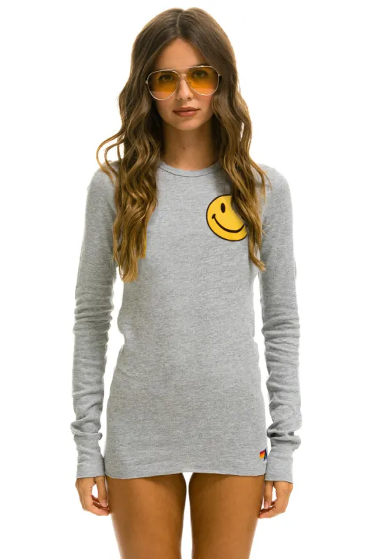 SMILEY 2 THERMAL - HEATHER GREY sold by Aviator Nation