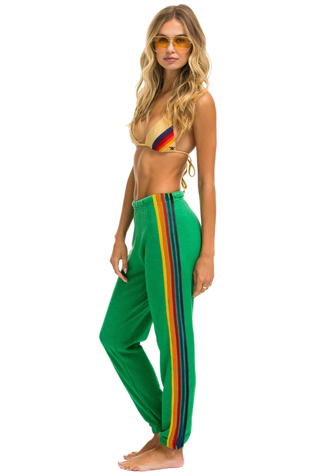 5 STRIPE SWEATPANTS - KELLY GREEN sold by Aviator Nation