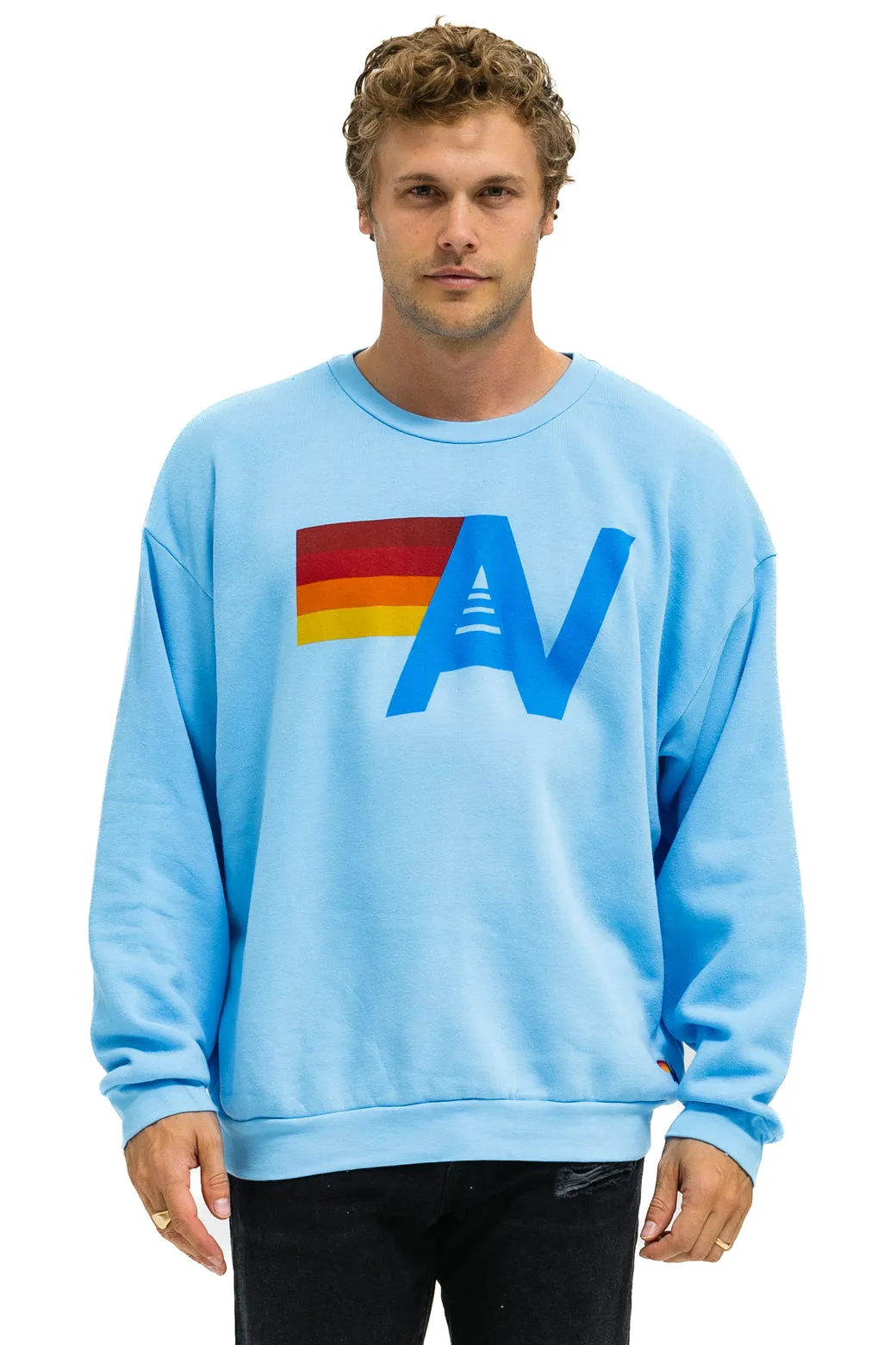 LOGO RELAXED CREW SWEATSHIRT - SKY sold by Aviator Nation product image thumbnail 2