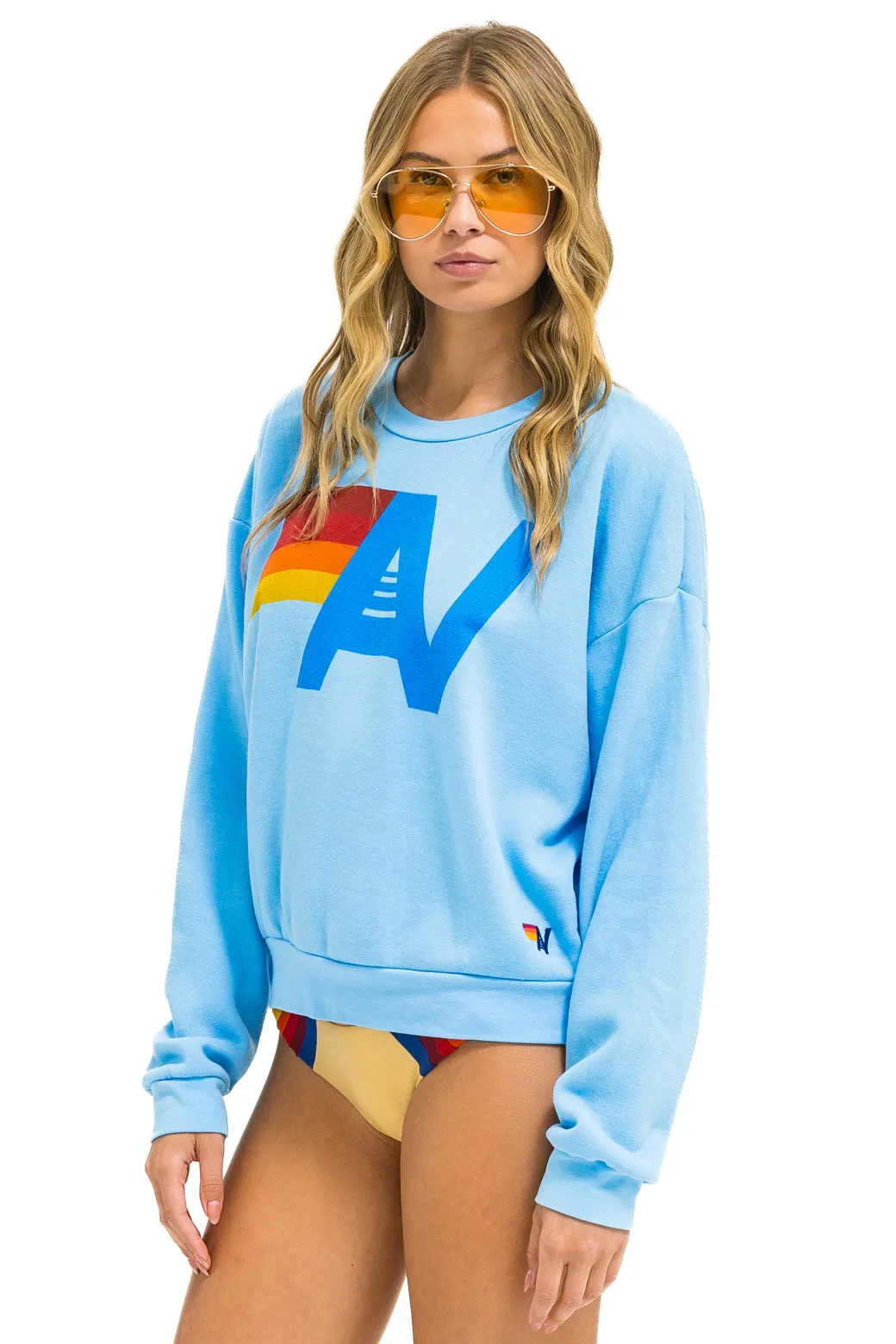 LOGO RELAXED CREW SWEATSHIRT - SKY sold by Aviator Nation product image thumbnail 5