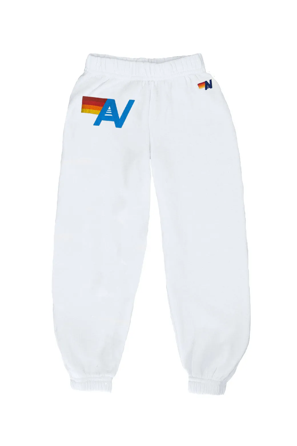 KID'S LOGO SWEATPANTS - WHITE sold by Aviator Nation