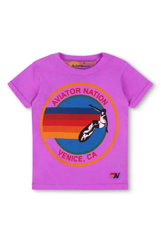 KID'S AVIATOR NATION TEE - NEON PURPLE sold by Aviator Nation