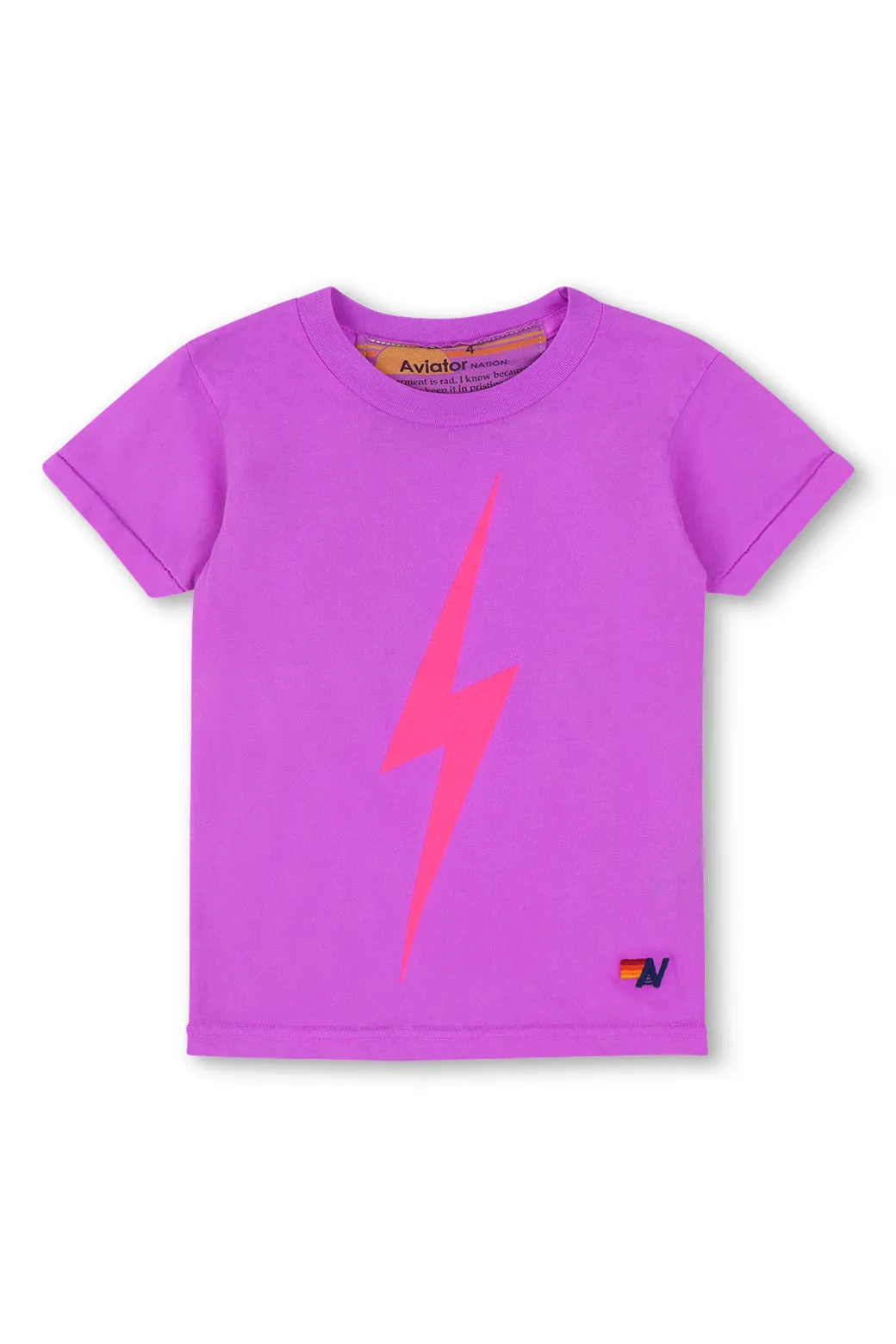 KID'S BOLT TEE - NEON PURPLE // NEON PINK sold by Aviator Nation