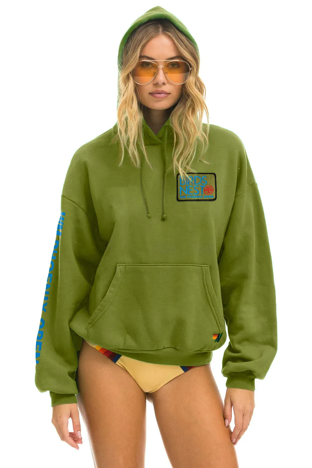 WMPO BIRDS NEST 2025 RELAXED PULLOVER HOODIE - JUNGLE GREEN sold by Aviator Nation