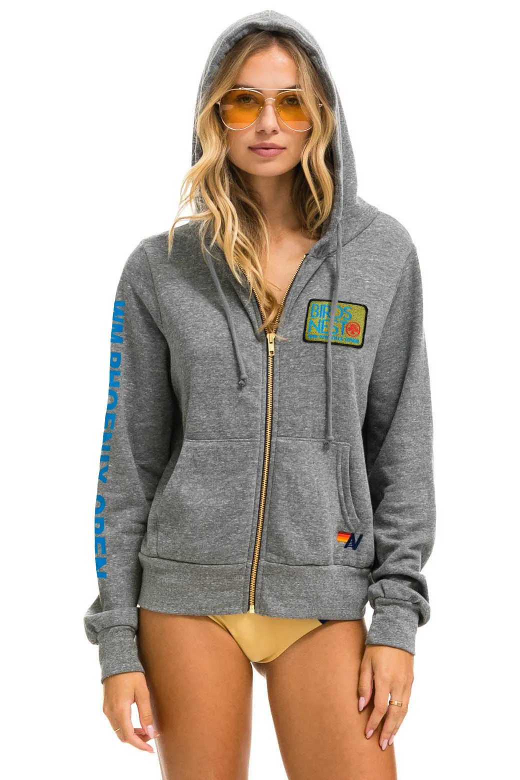 WMPO BIRDS NEST 2025 ZIP HOODIE - HEATHER GREY sold by Aviator Nation