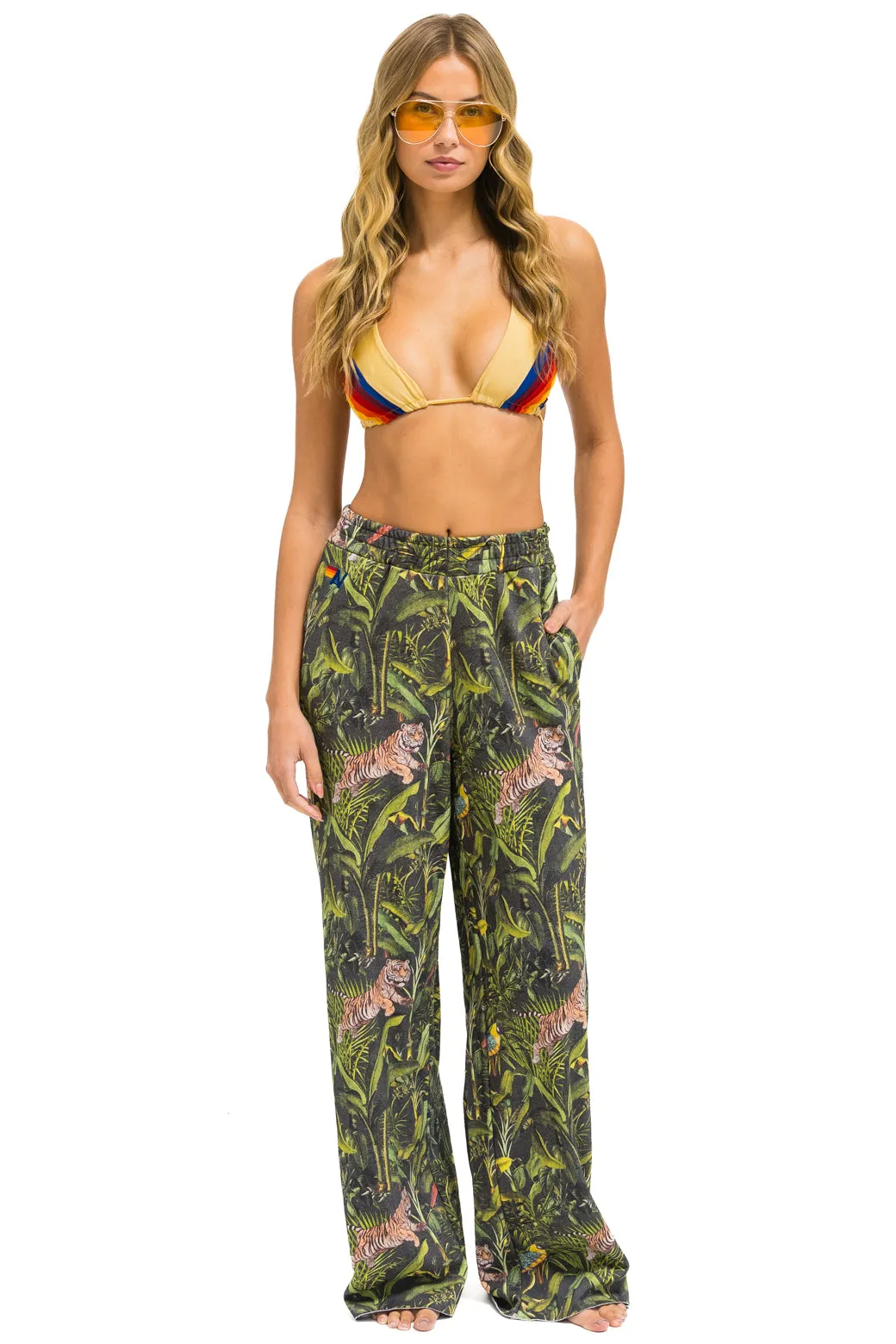 JUNGLE WIDE LEG POCKET SWEATPANTS - VINTAGE CHARCOAL sold by Aviator Nation product image thumbnail 4