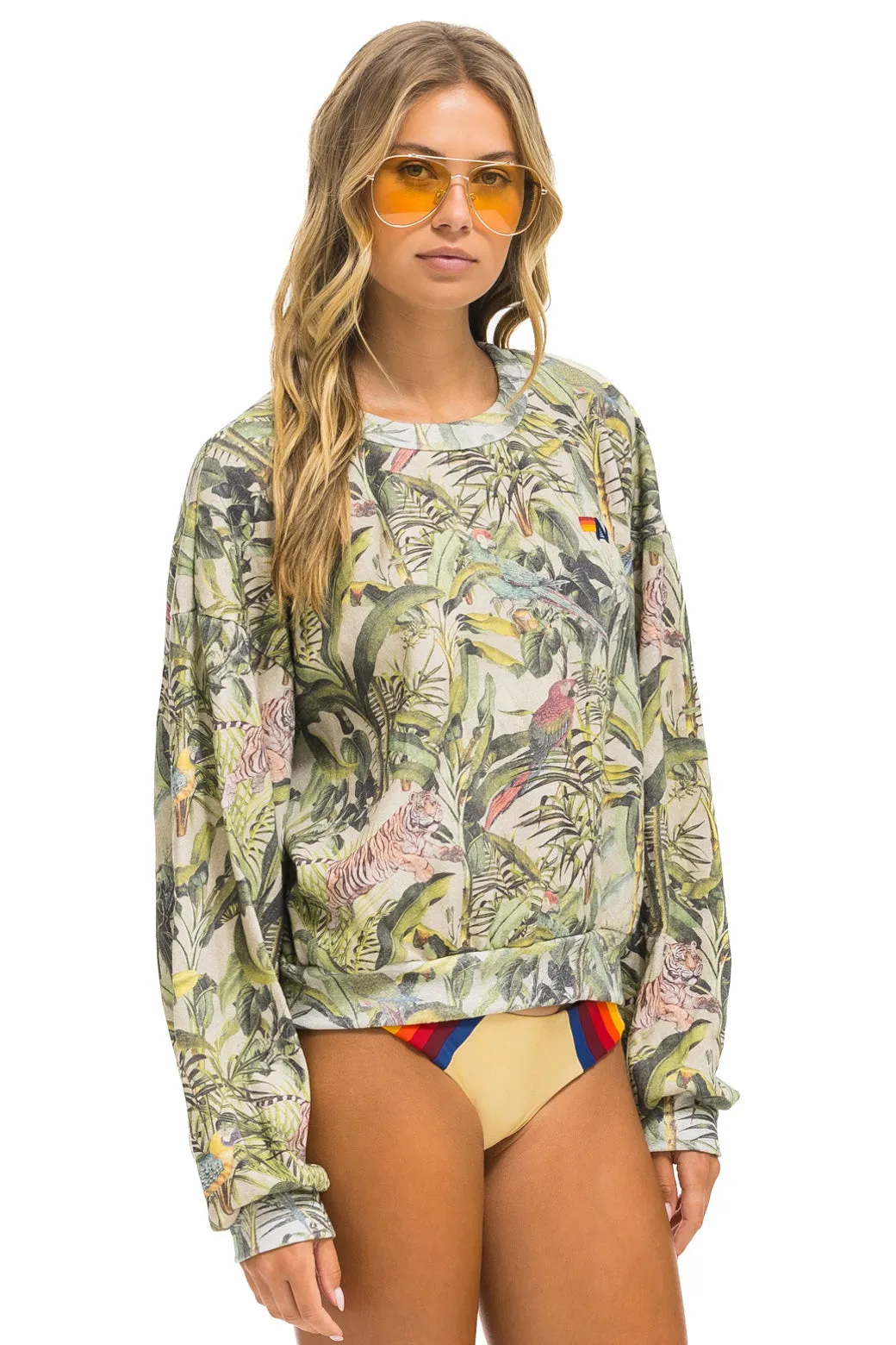 JUNGLE RELAXED CREW SWEATSHIRT - SAND sold by Aviator Nation product image thumbnail 5