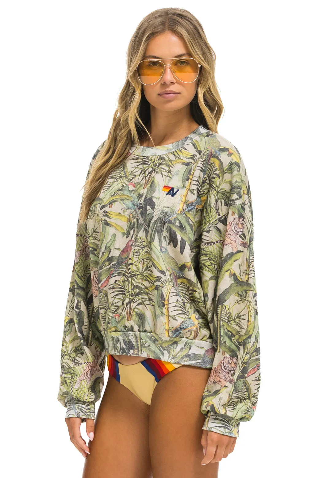JUNGLE RELAXED CREW SWEATSHIRT - SAND sold by Aviator Nation product image thumbnail 3