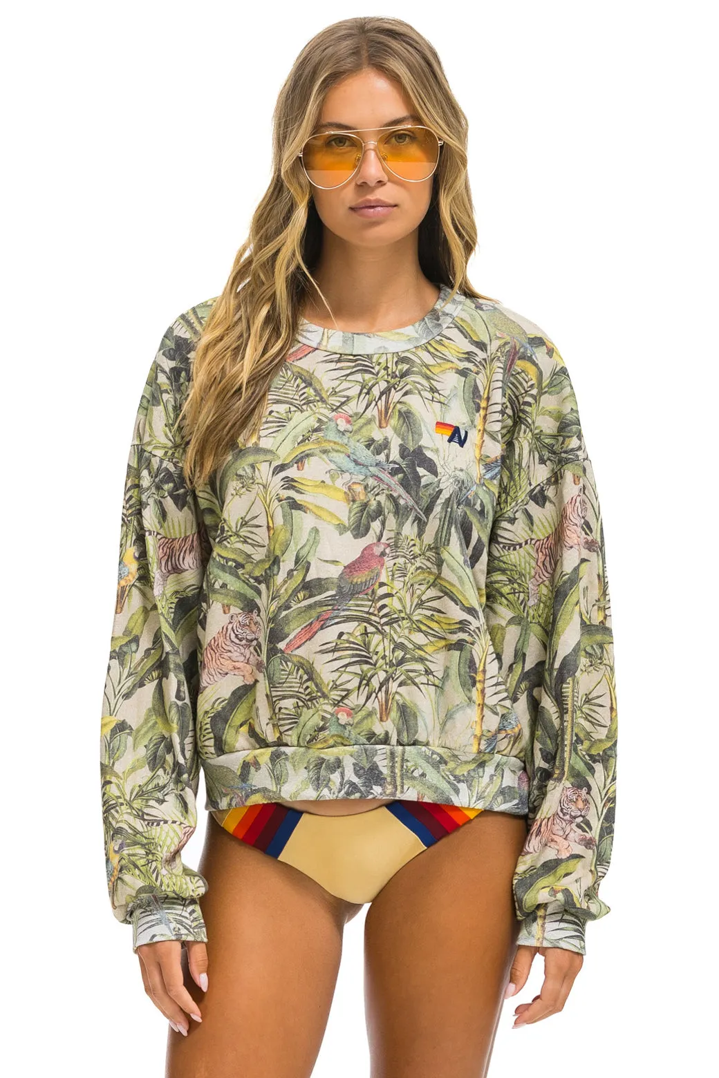 JUNGLE RELAXED CREW SWEATSHIRT - SAND sold by Aviator Nation