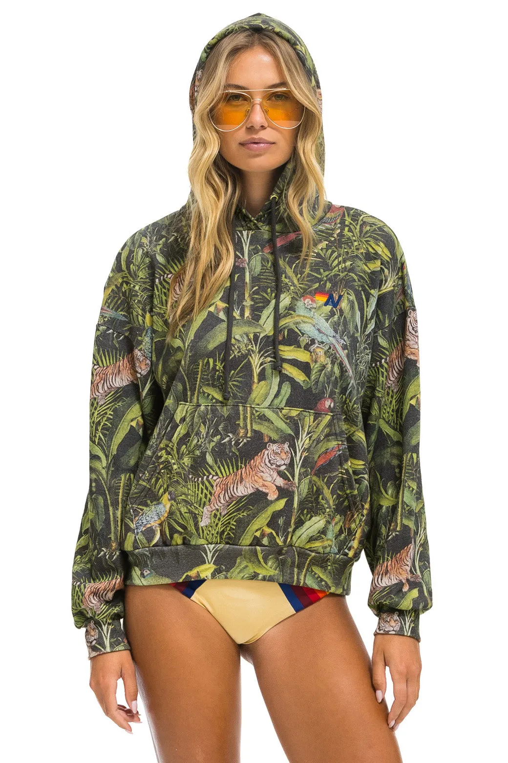 JUNGLE RELAXED PULLOVER HOODIE - VINTAGE CHARCOAL sold by Aviator Nation product image thumbnail 3