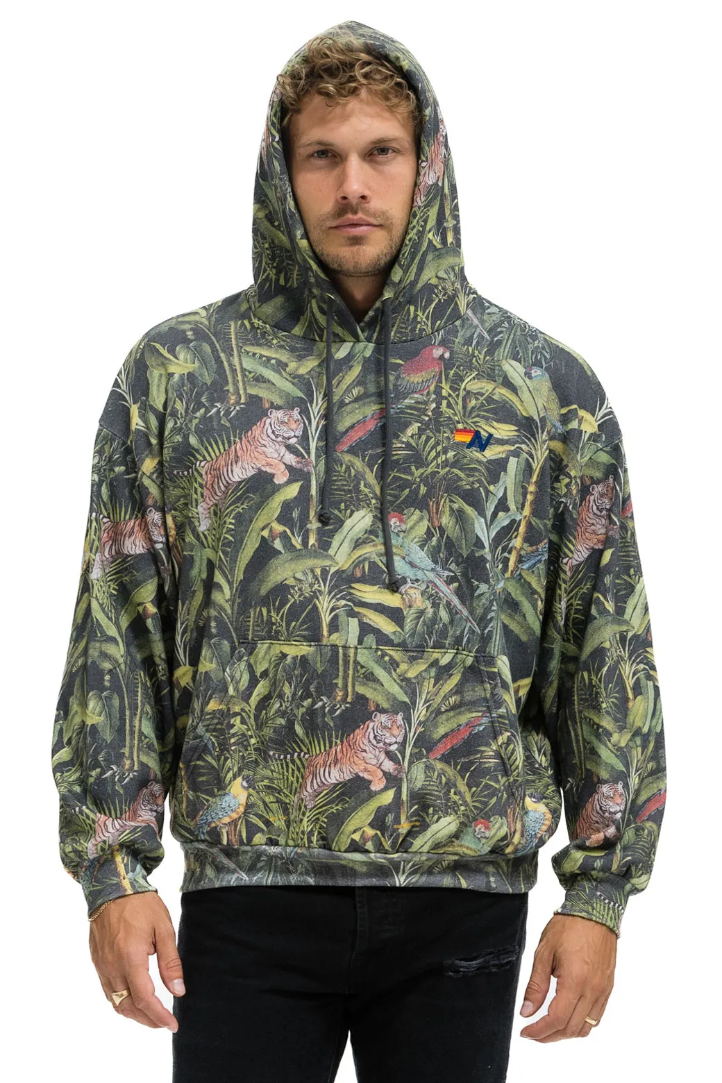 JUNGLE RELAXED PULLOVER HOODIE - VINTAGE CHARCOAL sold by Aviator Nation product image thumbnail 2
