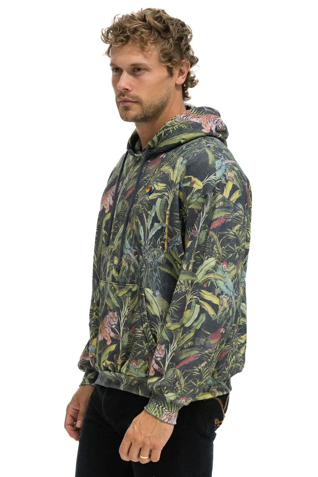 JUNGLE RELAXED PULLOVER HOODIE - VINTAGE CHARCOAL sold by Aviator Nation product image thumbnail 4