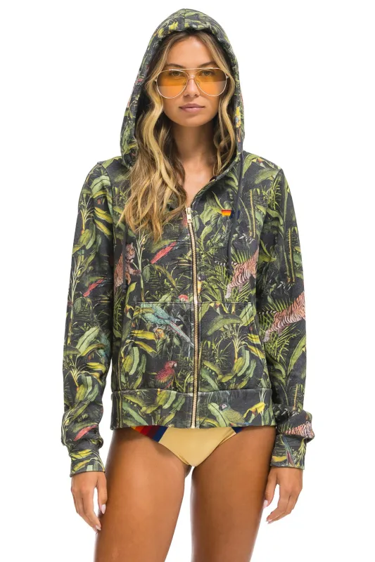 JUNGLE ZIP HOODIE - VINTAGE CHARCOAL sold by Aviator Nation