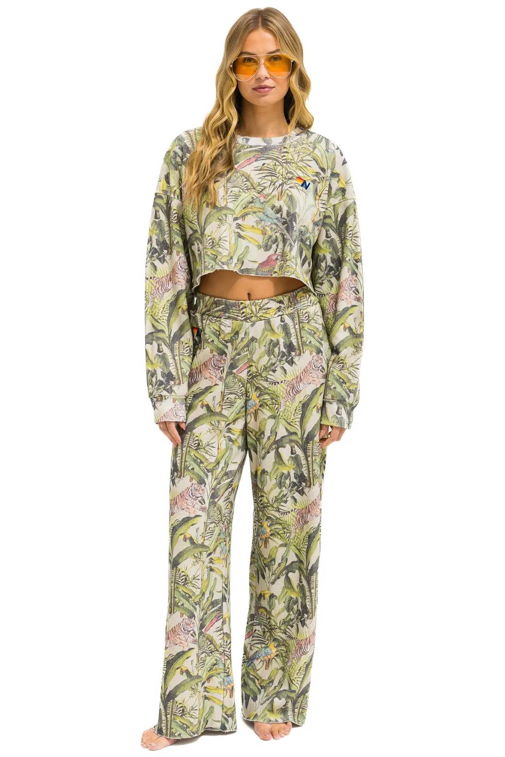 JUNGLE CROPPED CREW SWEATSHIRT RELAXED - SAND sold by Aviator Nation product image thumbnail 5