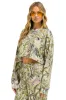 JUNGLE CROPPED CREW SWEATSHIRT RELAXED - SAND sold by Aviator Nation
