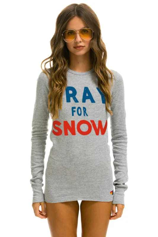 PRAY FOR SNOW THERMAL - HEATHER GREY sold by Aviator Nation