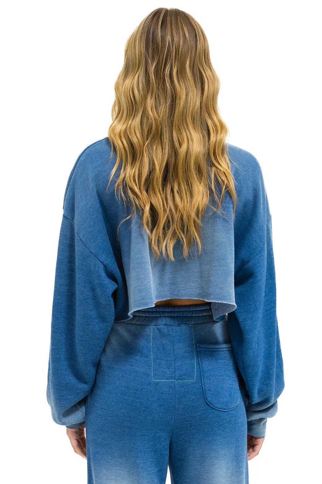 AN 3D CROPPED CREW SWEATSHIRT RELAXED - FADED WATER sold by Aviator Nation product image thumbnail 4