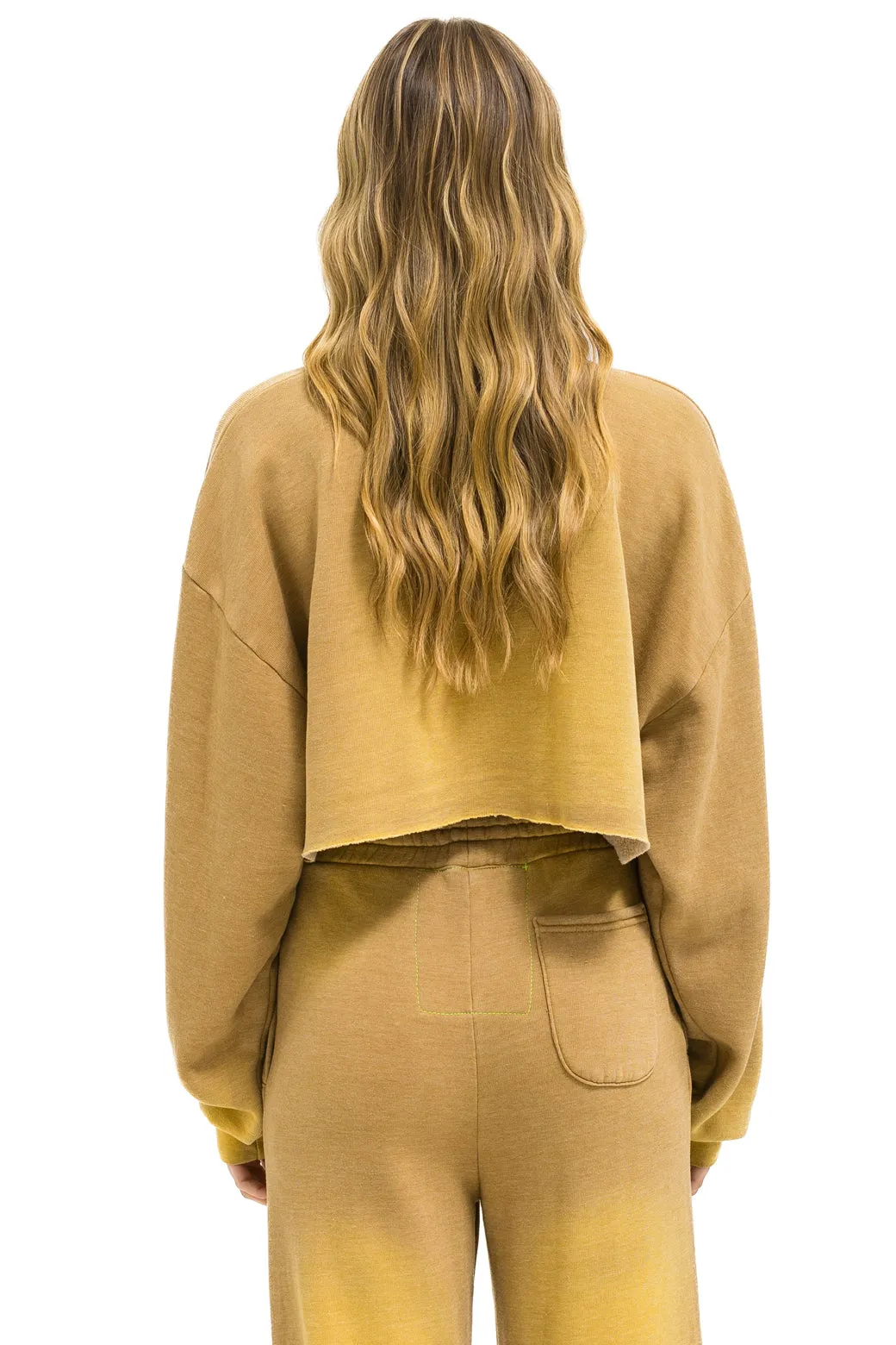AN 3D CROPPED CREW SWEATSHIRT RELAXED - FADED TAN sold by Aviator Nation product image thumbnail 4