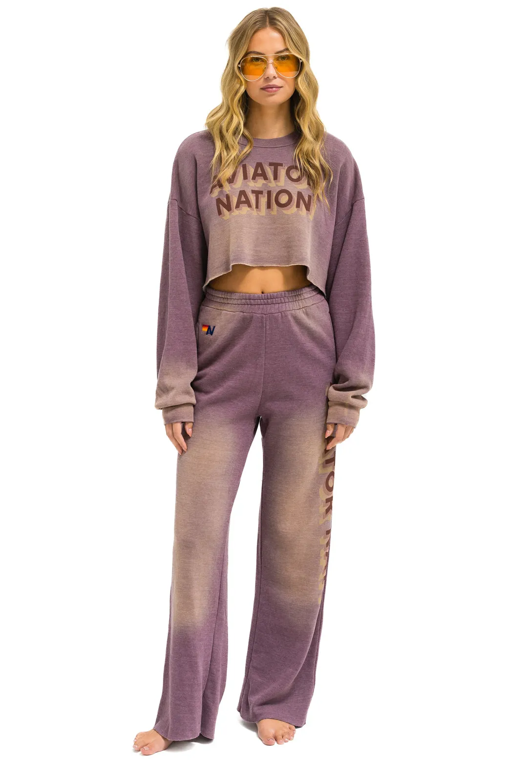 AN 3D CROPPED CREW SWEATSHIRT RELAXED - FADED MOCHA sold by Aviator Nation product image thumbnail 5