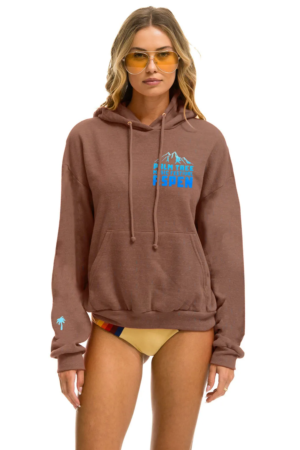 PALM TREE FESTIVAL ASPEN 2025 PULLOVER HOODIE RELAXED - BROWN sold by Aviator Nation