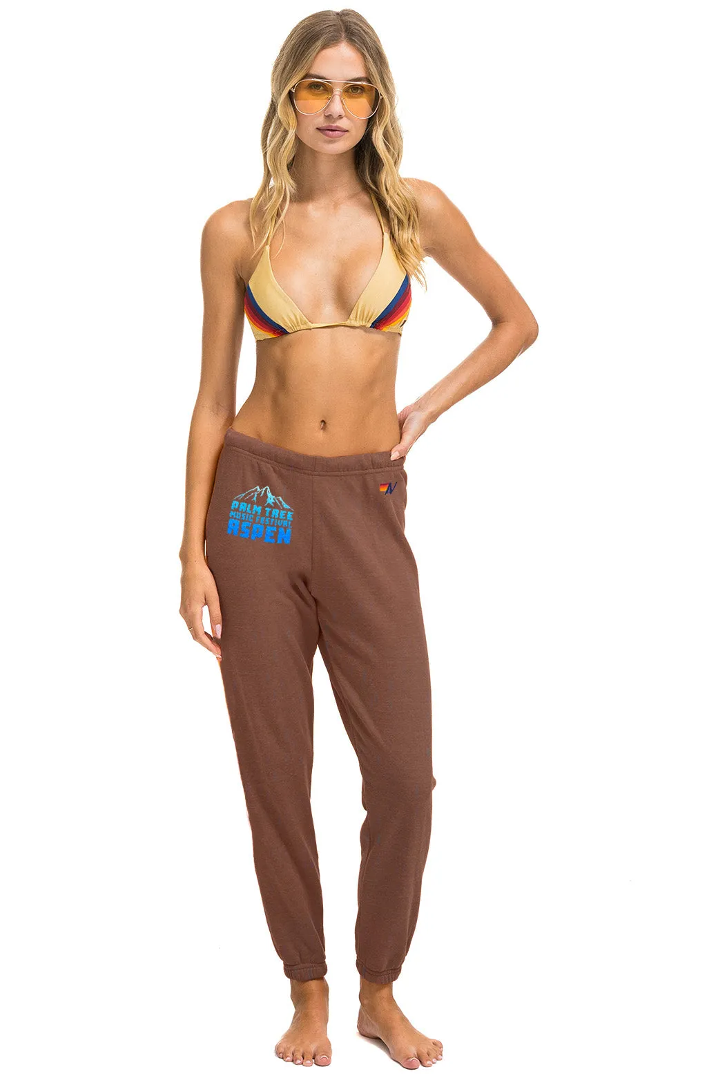 PALM TREE FESTIVAL ASPEN 2025 UNISEX SWEATPANTS - BROWN sold by Aviator Nation