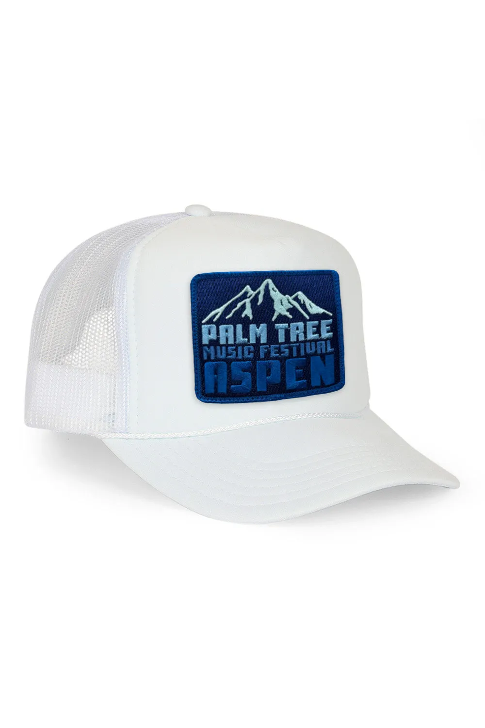 PALM TREE FESTIVAL ASPEN 2025 VINTAGE LOW RISE TRUCKER - WHITE sold by Aviator Nation