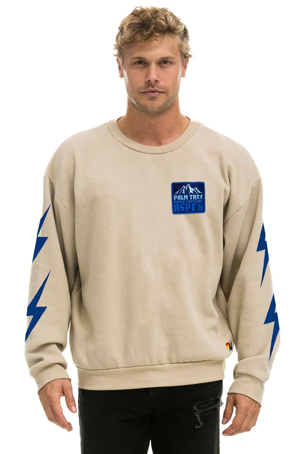 PALM TREE FESTIVAL ASPEN 2025 CREW SWEATSHIRT RELAXED - SAND sold by Aviator Nation product image thumbnail 2