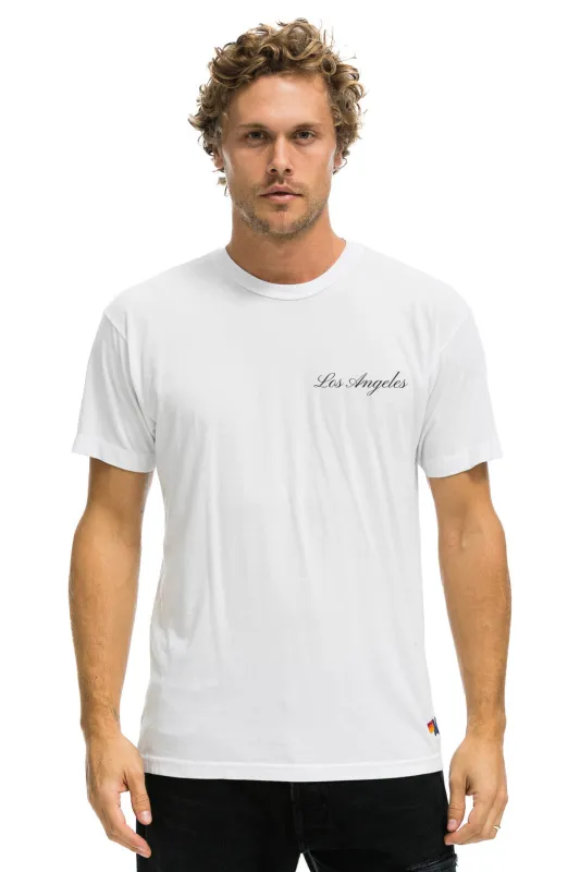 CHAD SMITH DREAMLAND LA FIRES BENEFIT CREW TEE - WHITE sold by Aviator Nation