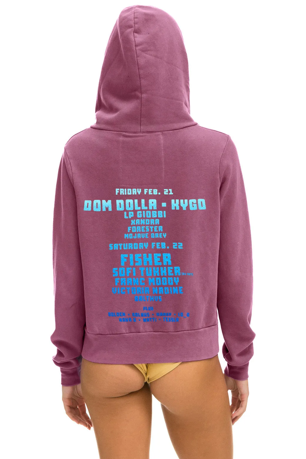 PALM TREE FESTIVAL ASPEN 2025 ZIP HOODIE - BERRY sold by Aviator Nation product image thumbnail 3