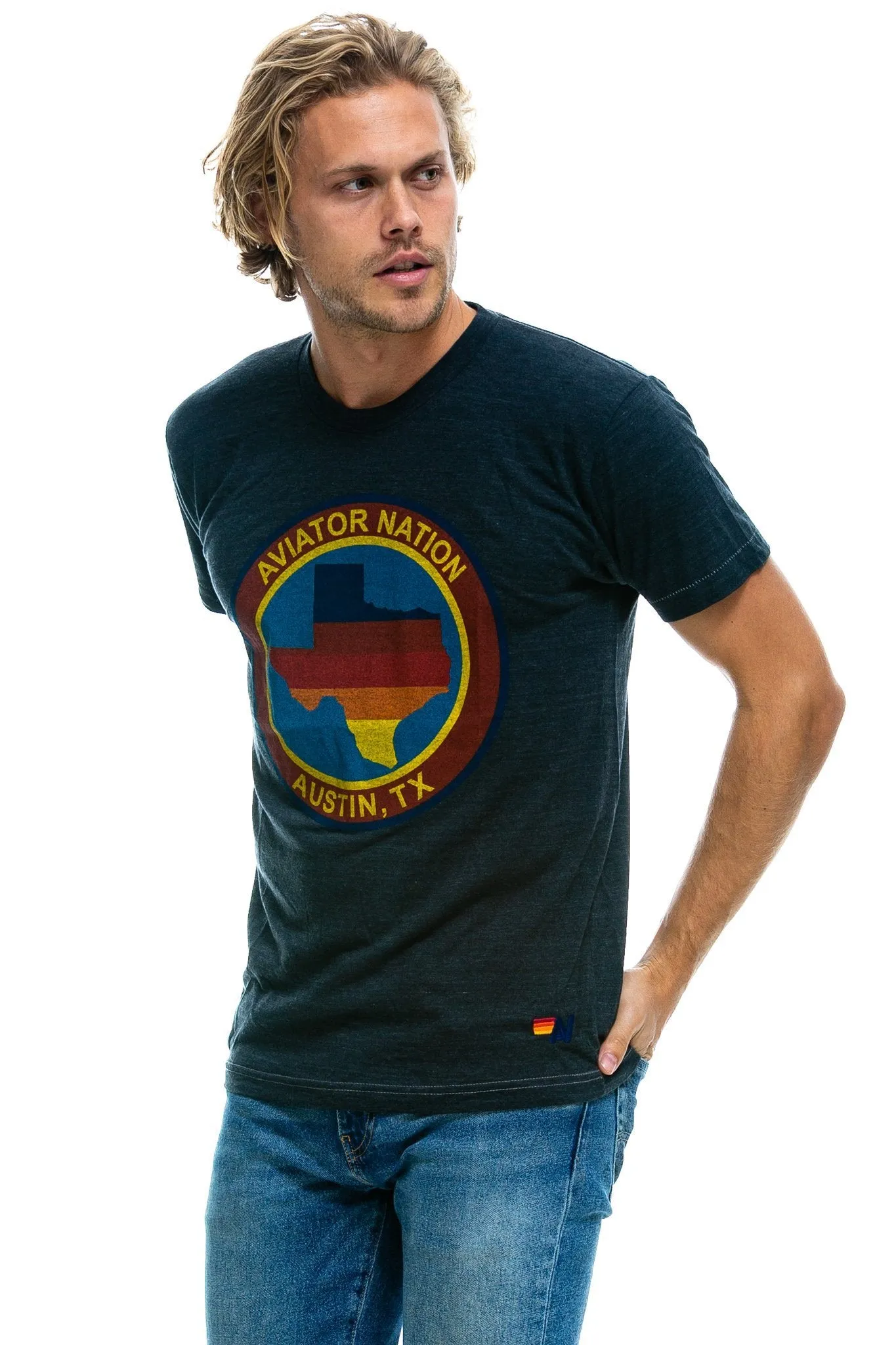 SIGNATURE TEXAS TEE - CHARCOAL sold by Aviator Nation product image thumbnail 3