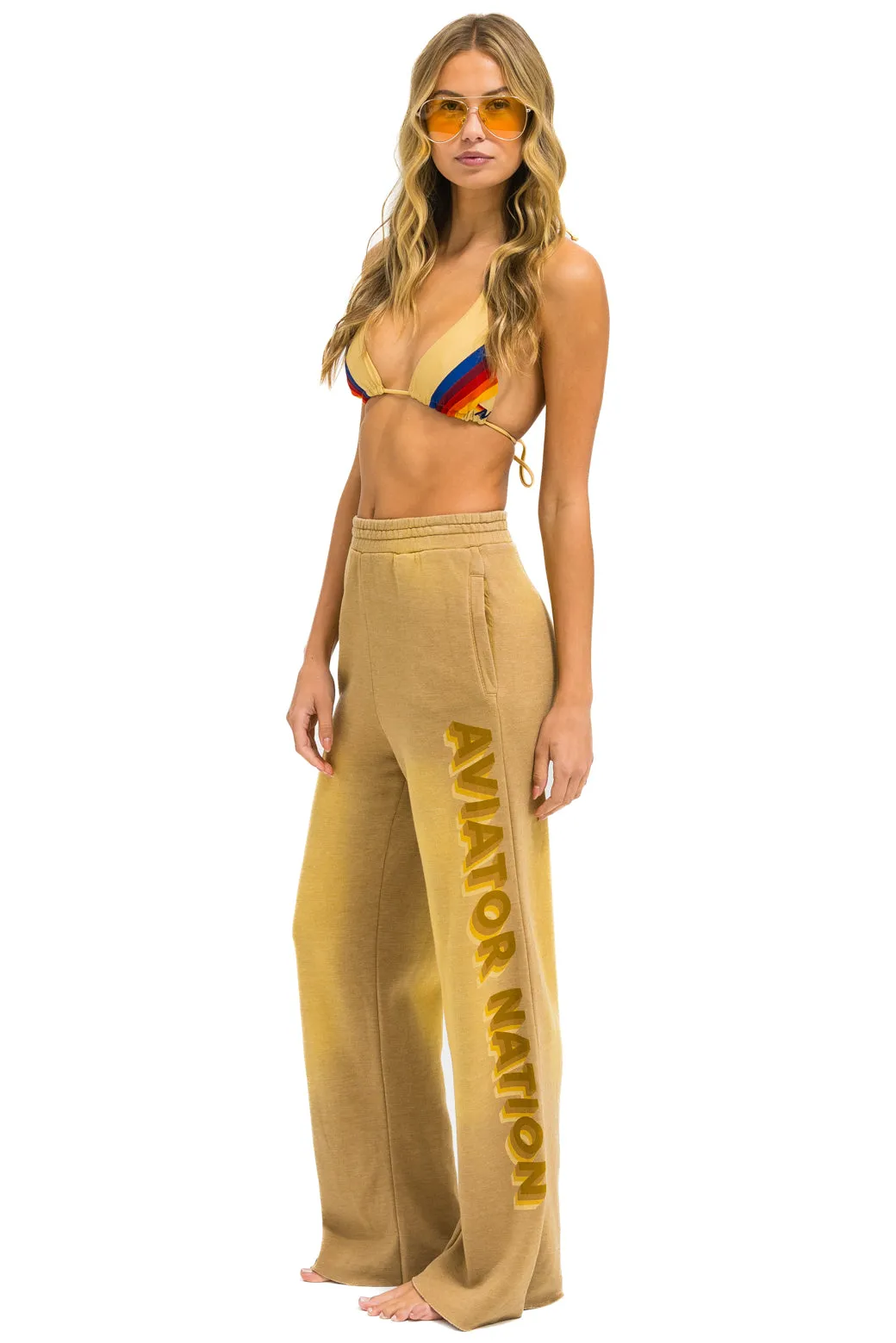 AN 3D WIDE LEG POCKET SWEATPANTS - FADED TAN sold by Aviator Nation