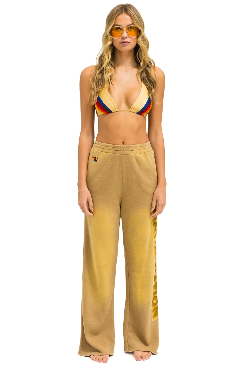 AN 3D WIDE LEG POCKET SWEATPANTS - FADED TAN sold by Aviator Nation product image thumbnail 2