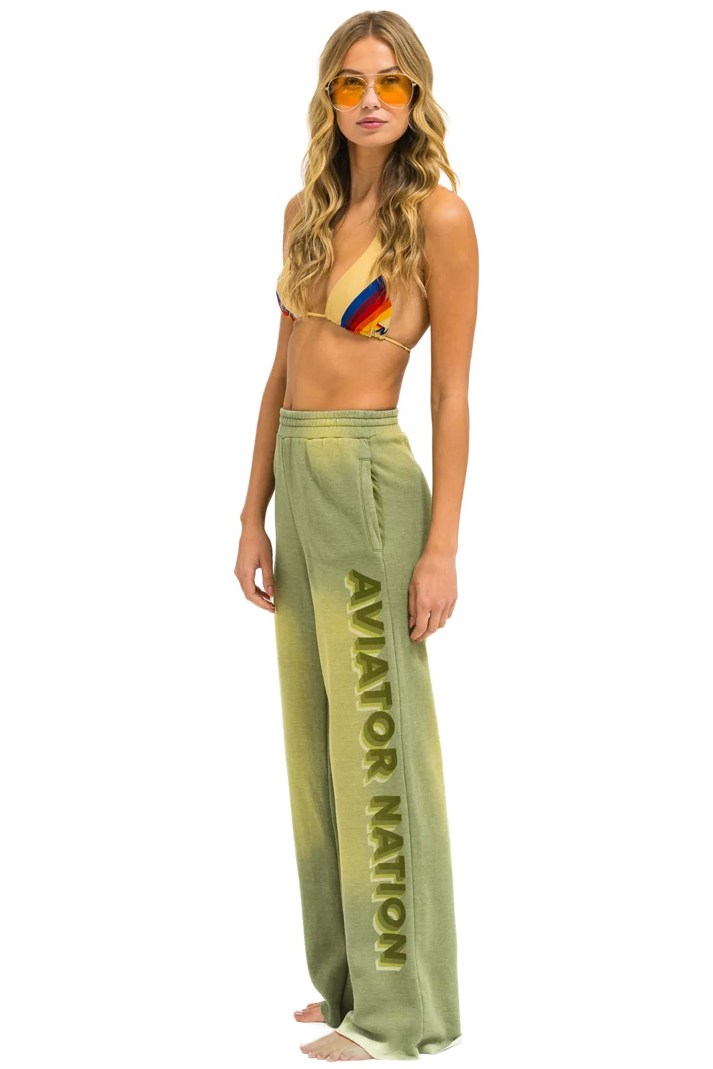 AN 3D WIDE LEG POCKET SWEATPANTS - FADED ARMY sold by Aviator Nation