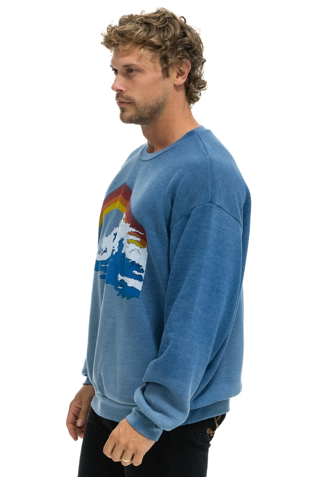 MOUNTAIN WAVE RELAXED CREW SWEATSHIRT - FADED WATER sold by Aviator Nation product image thumbnail 4