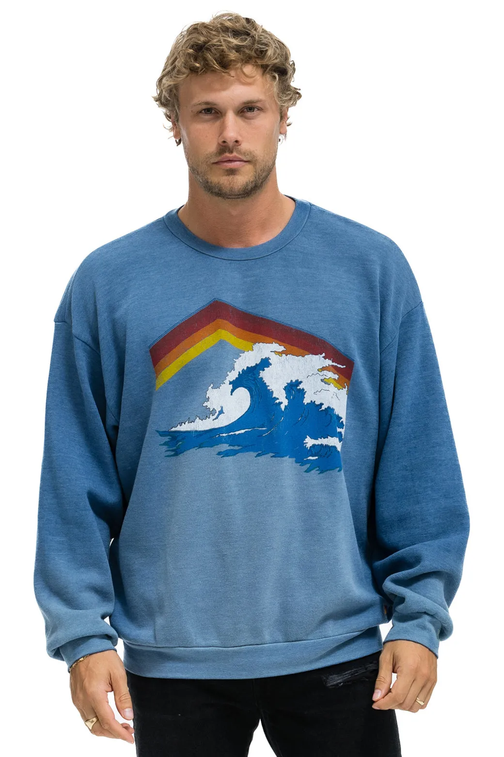 MOUNTAIN WAVE RELAXED CREW SWEATSHIRT - FADED WATER sold by Aviator Nation product image thumbnail 2