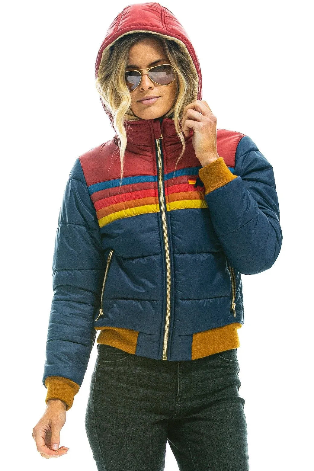 TREKKER 2 HOODED PUFFER JACKET - NAVY sold by Aviator Nation product image thumbnail 2