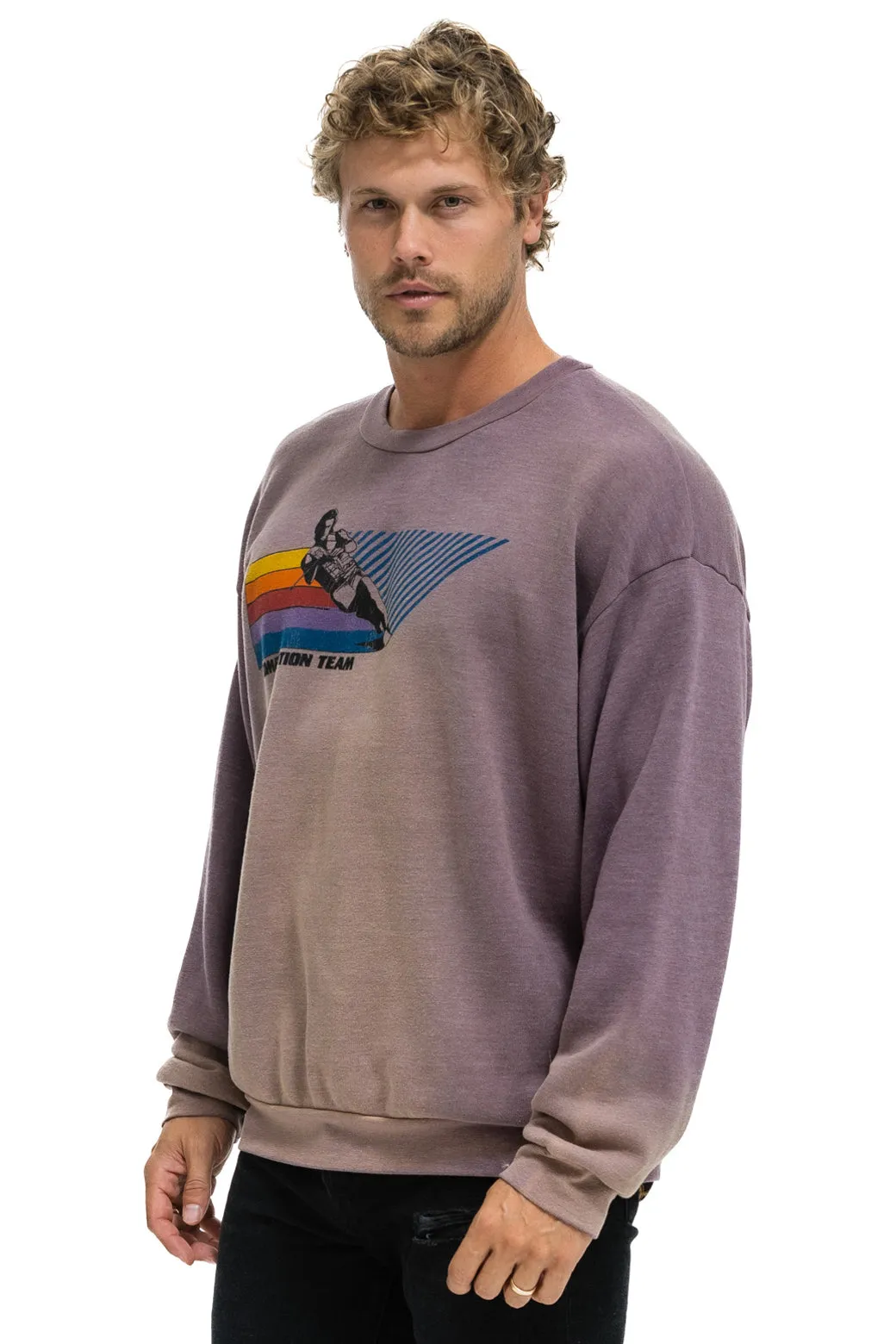 WATER SKIER RELAXED CREW SWEATSHIRT - FADED MOCHA sold by Aviator Nation product image thumbnail 4