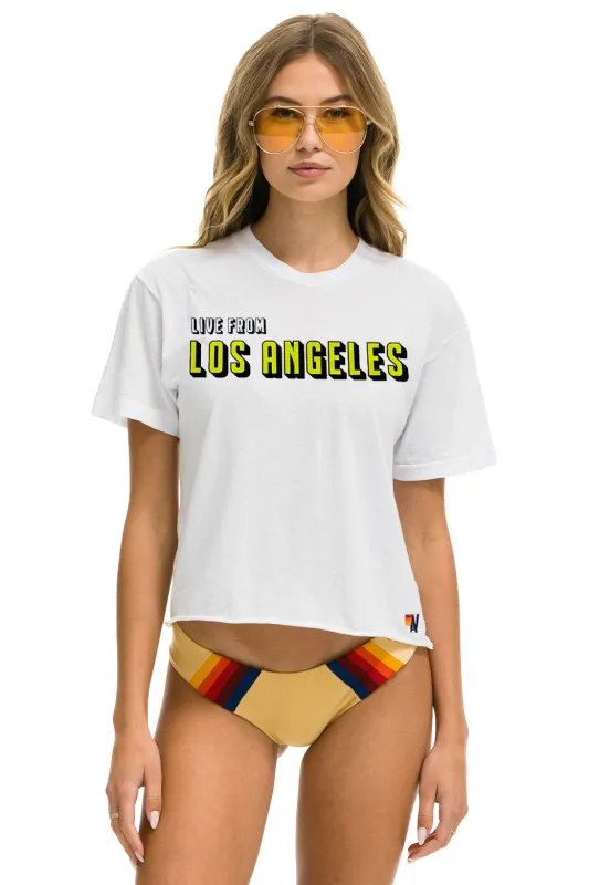 DREAMLAND LA FIRES BENEFIT BOYFRIEND TEE - WHITE sold by Aviator Nation