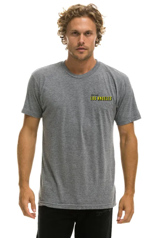 DREAMLAND LA FIRES BENEFIT CREW TEE - HEATHER GREY made by Aviator Nation