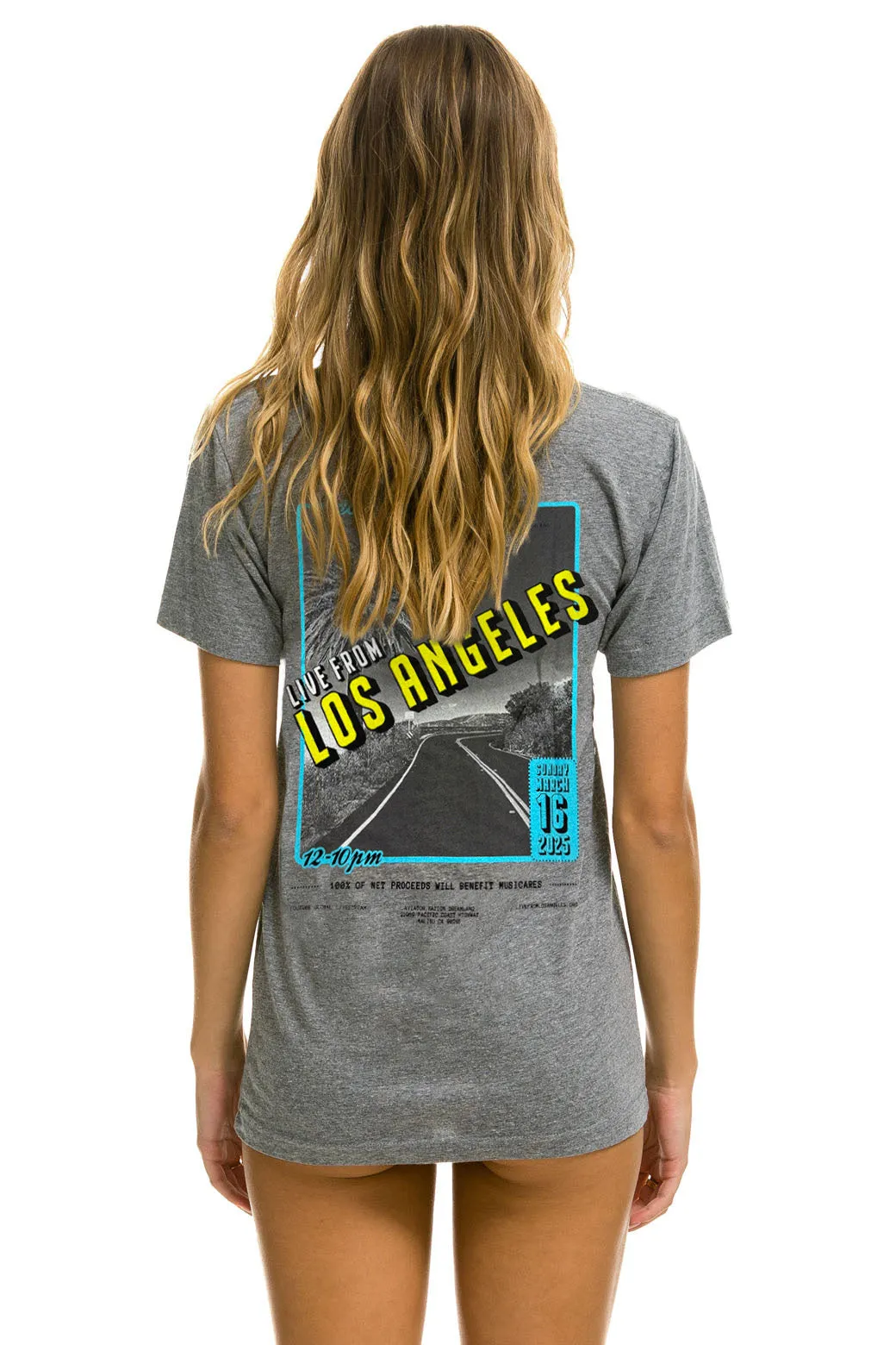 DREAMLAND LA FIRES BENEFIT CREW TEE - HEATHER GREY sold by Aviator Nation product image thumbnail 4
