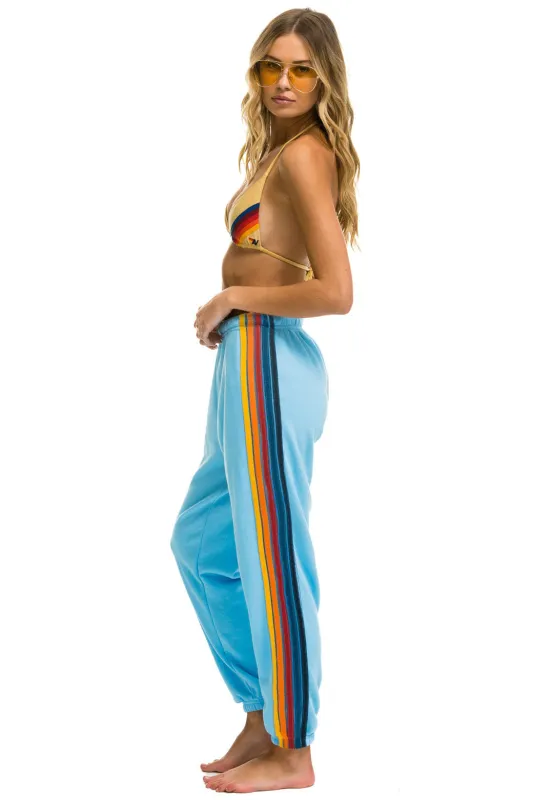 5 STRIPE SWEATPANTS - SKY sold by Aviator Nation