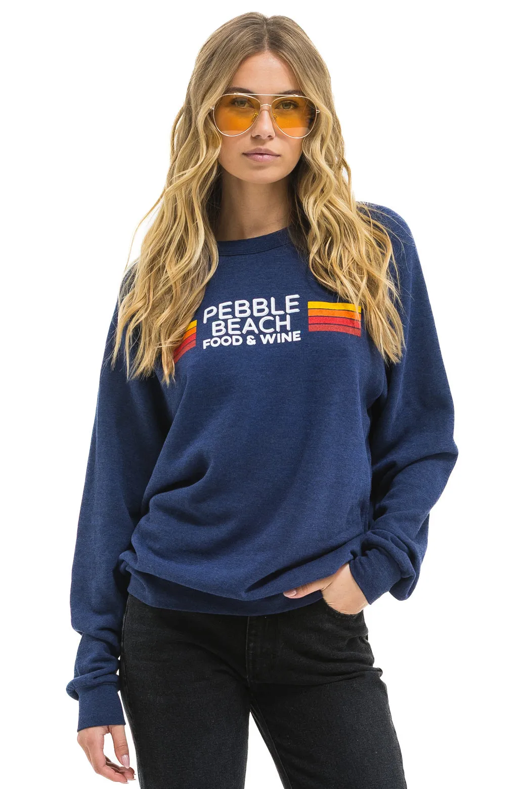 PEBBLE BEACH FOOD & WINE 2025 CREW SWEATSHIRT - NAVY sold by Aviator Nation