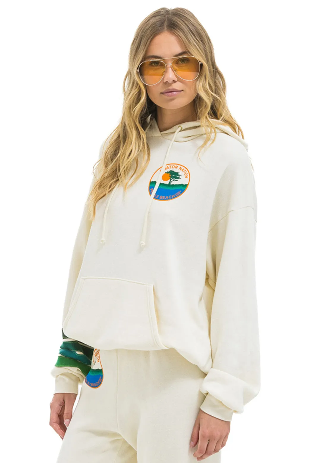 PEBBLE BEACH FOOD & WINE 2025 PULLOVER HOODIE RELAXED - VINTAGE WHITE sold by Aviator Nation product image thumbnail 3