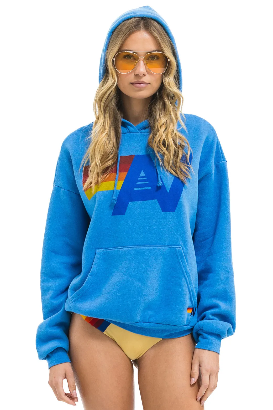 LOGO PULLOVER RELAXED HOODIE - COBALT sold by Aviator Nation product image thumbnail 3