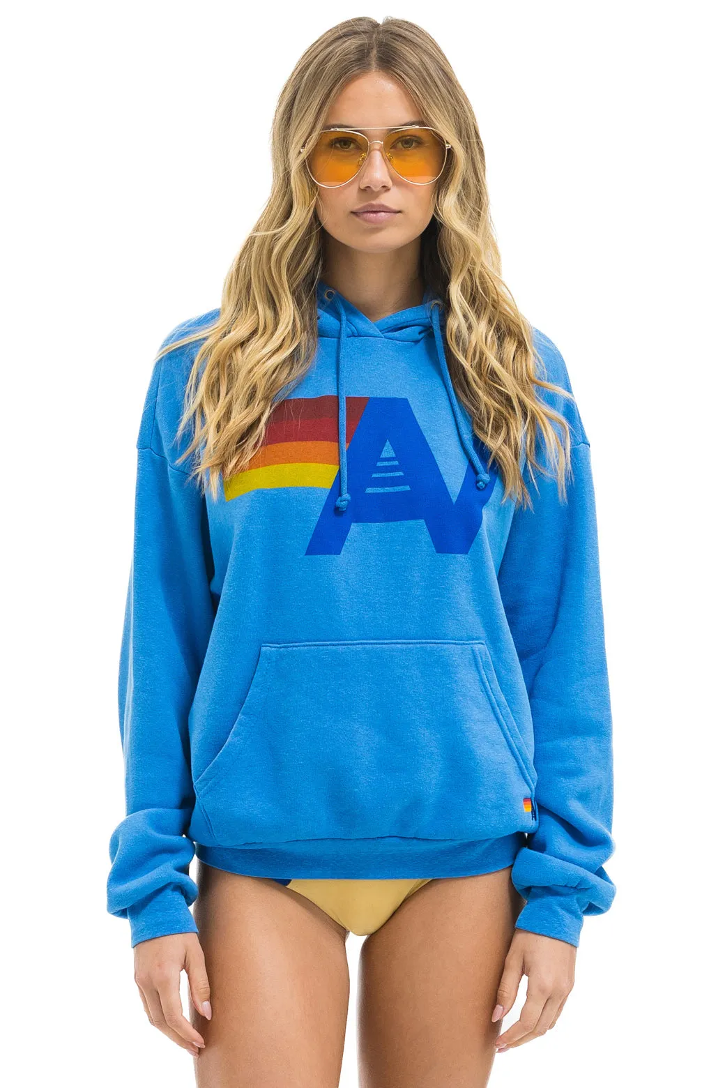 LOGO PULLOVER RELAXED HOODIE - COBALT sold by Aviator Nation