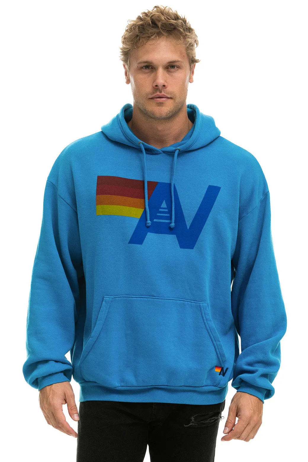 LOGO PULLOVER RELAXED HOODIE - COBALT sold by Aviator Nation product image thumbnail 2