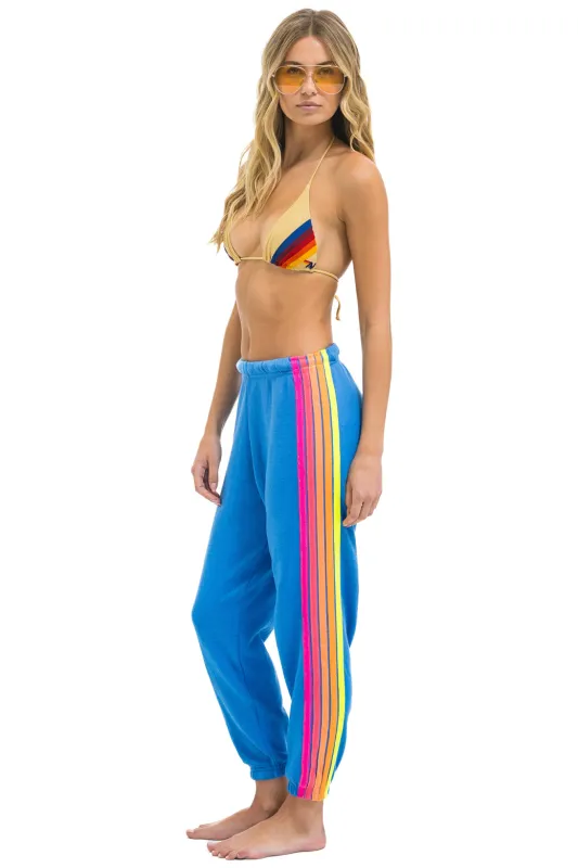 5 STRIPE SWEATPANTS - COBALT // NEON sold by Aviator Nation