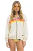 5 STRIPE RELAXED ZIP HOODIE - VINTAGE WHITE // NEON sold by Aviator Nation